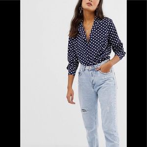 Black & White Polka Dot Sheer Blouse